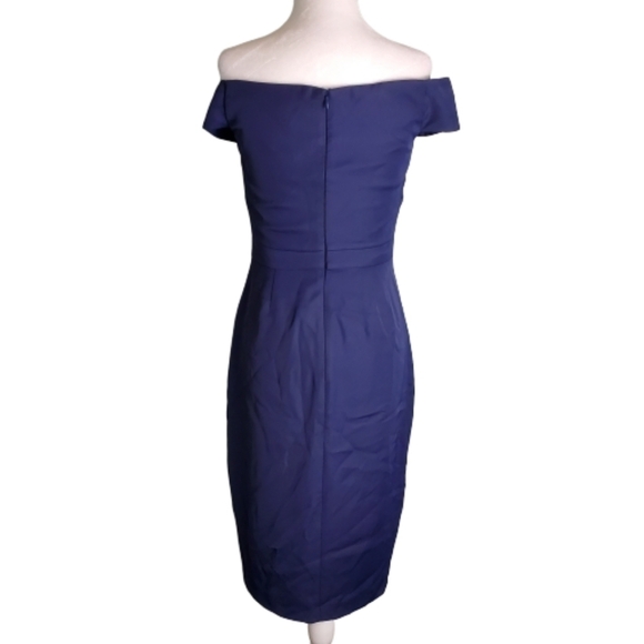 NEW Laundry by Shelli Segal Off Shoulder Blue Dress - Picture 3 of 5